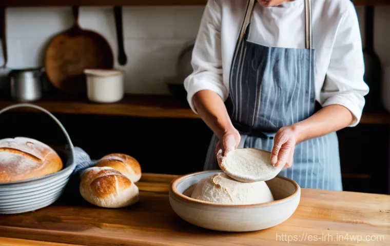 요리 기법 체험을 통한 인생의 교훈 - The Patient Art of Sourdough Fermentation
**Prompt:** A warm, inviting kitchen scene bathed in soft...