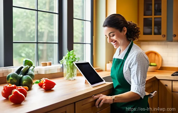 요리 기법 학습을 위한 온라인 리소스 - **Prompt 1: A joyful home chef mastering a new recipe.**
A cheerful, diverse woman in her late 2...